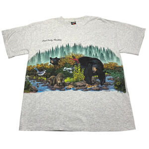 VTG Habitat Smoky Mountains T Shirt Mens XL Double Sided Signal USA Nature Bear